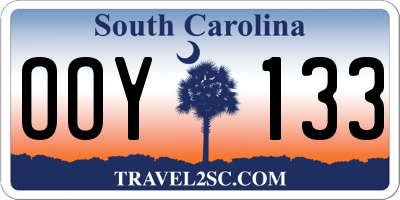 SC license plate OOY133