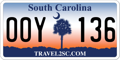 SC license plate OOY136