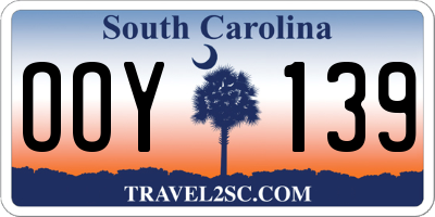 SC license plate OOY139