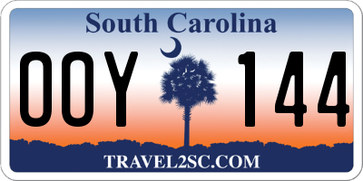 SC license plate OOY144