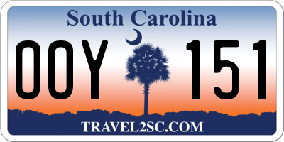 SC license plate OOY151