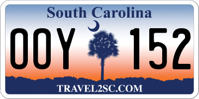 SC license plate OOY152