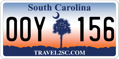SC license plate OOY156