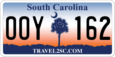 SC license plate OOY162