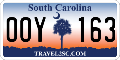 SC license plate OOY163