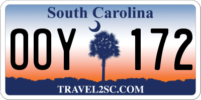 SC license plate OOY172