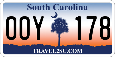 SC license plate OOY178