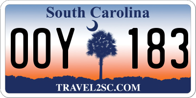 SC license plate OOY183