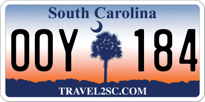 SC license plate OOY184