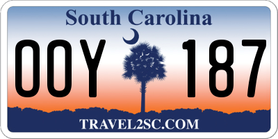 SC license plate OOY187