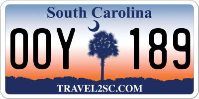 SC license plate OOY189