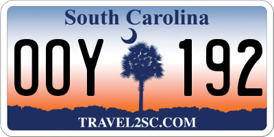 SC license plate OOY192