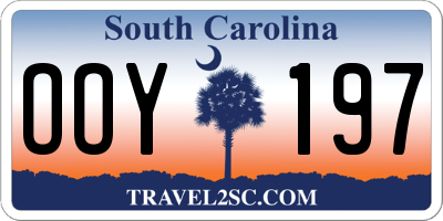 SC license plate OOY197