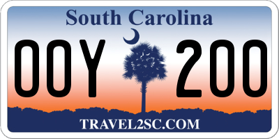 SC license plate OOY200