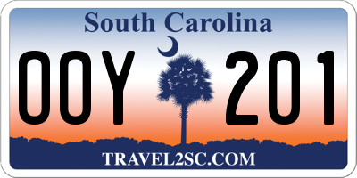 SC license plate OOY201