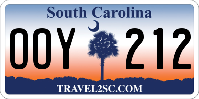 SC license plate OOY212