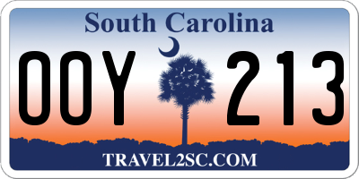 SC license plate OOY213