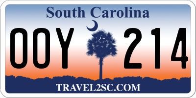 SC license plate OOY214