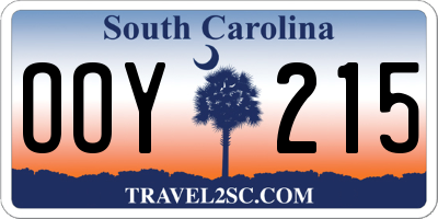SC license plate OOY215