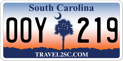 SC license plate OOY219