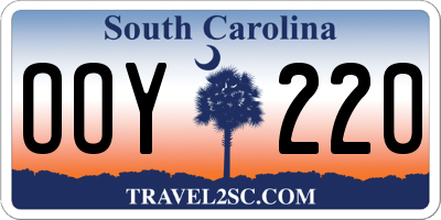 SC license plate OOY220