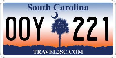 SC license plate OOY221