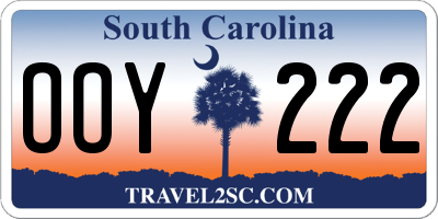 SC license plate OOY222