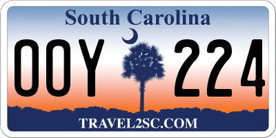 SC license plate OOY224