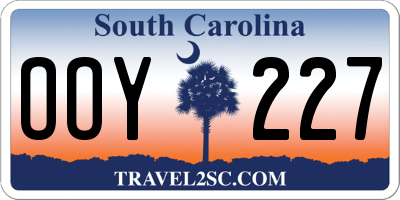 SC license plate OOY227