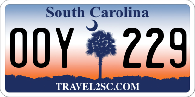 SC license plate OOY229