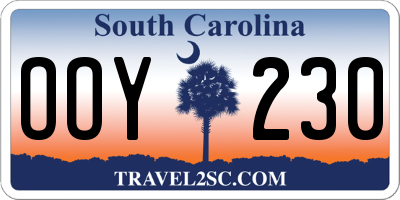 SC license plate OOY230