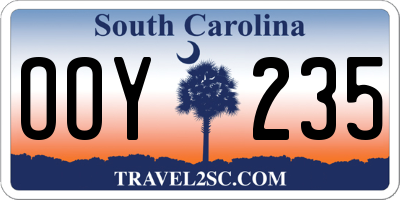 SC license plate OOY235
