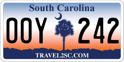 SC license plate OOY242