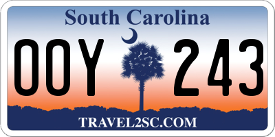 SC license plate OOY243