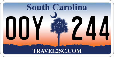 SC license plate OOY244
