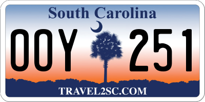 SC license plate OOY251