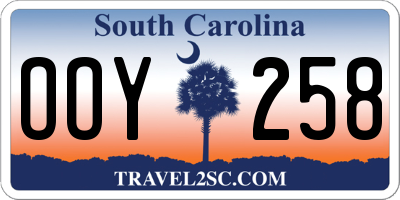 SC license plate OOY258
