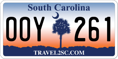 SC license plate OOY261