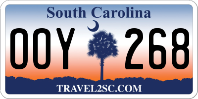 SC license plate OOY268