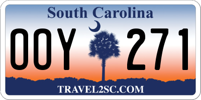SC license plate OOY271