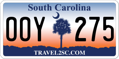 SC license plate OOY275