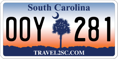 SC license plate OOY281