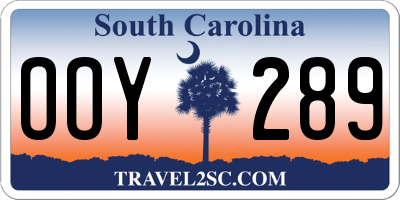 SC license plate OOY289