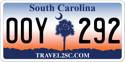 SC license plate OOY292