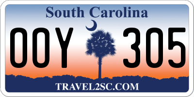 SC license plate OOY305