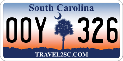 SC license plate OOY326