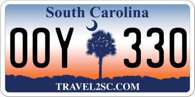 SC license plate OOY330