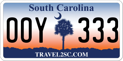 SC license plate OOY333