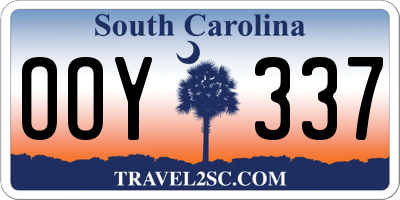 SC license plate OOY337