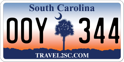 SC license plate OOY344